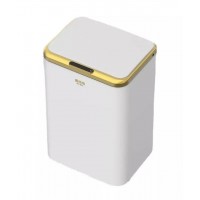  Stainless Stell Smart Induction Type Trash Can With Automatic Open Lid, Sanitary Bucket White Color